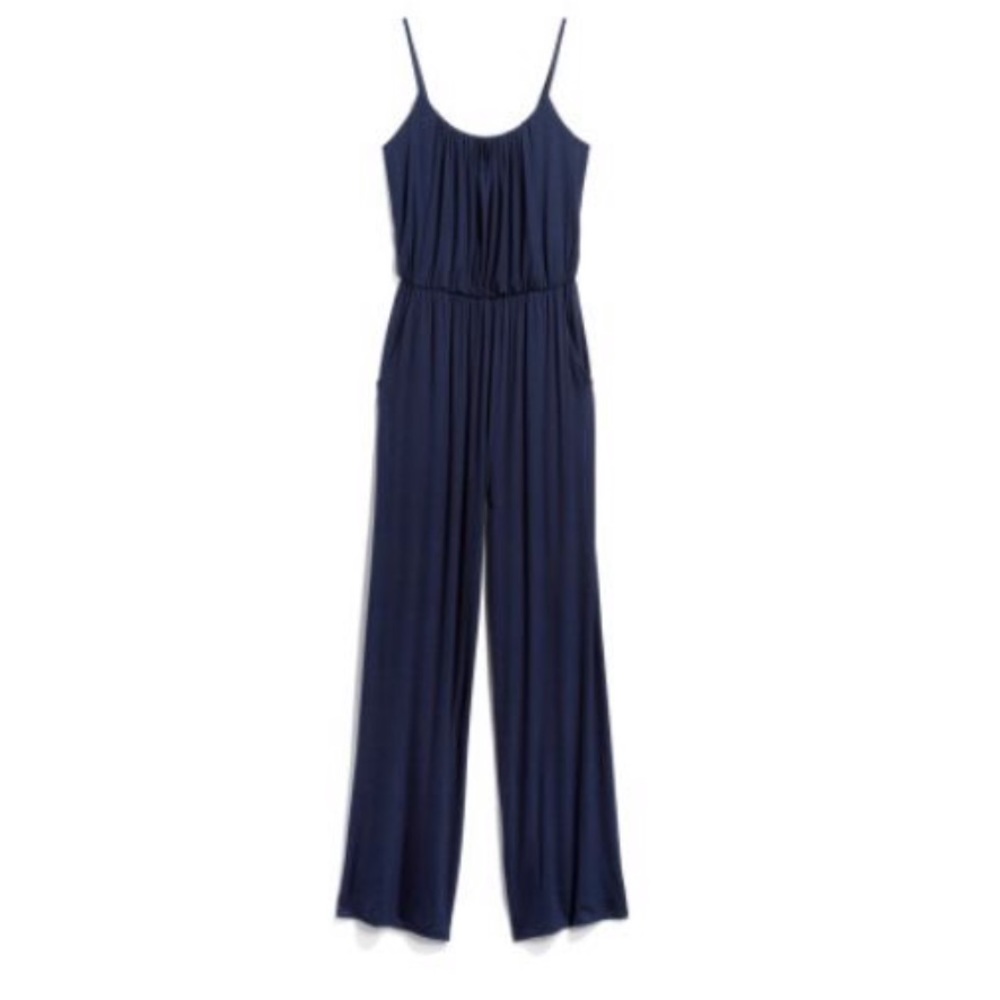 Kaileigh Wide leg jersey jumpsuit w/ pockets